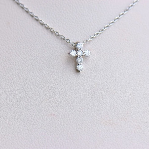 White Gold Diamond Cross