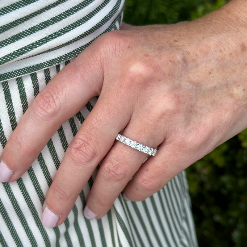 1.0ct round diamond half eternity band