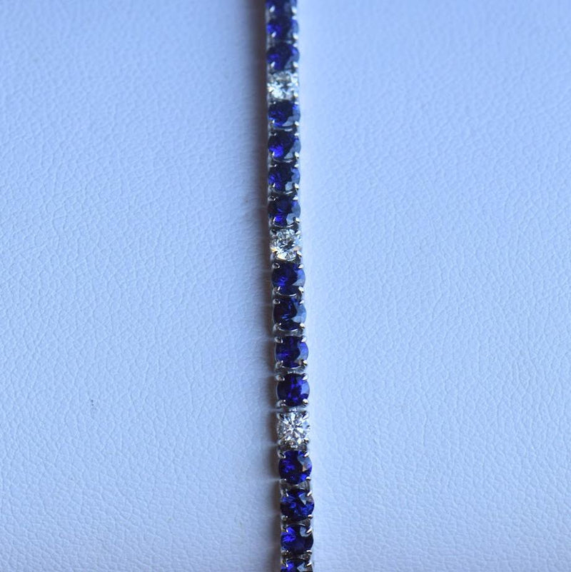 sapphire and diamond tennis bracelet