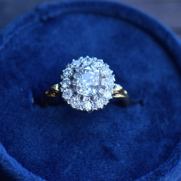 Victorian diamond halo ring