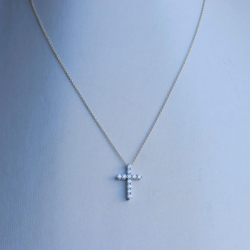 classic diamond cross necklace