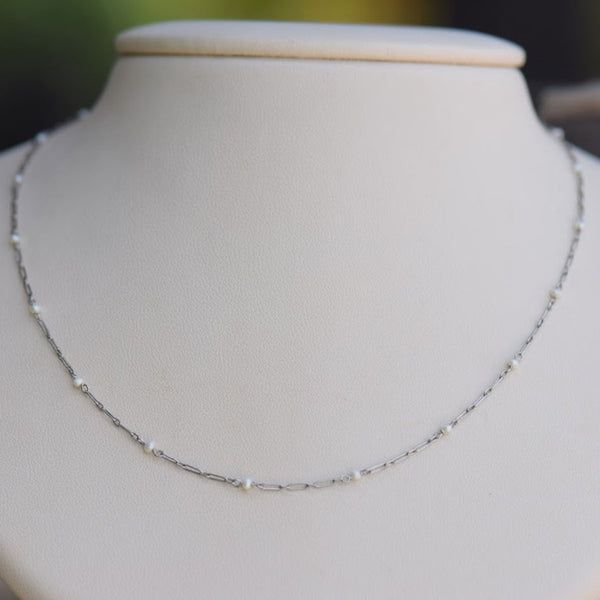 Platinum Station Pearl Necklace