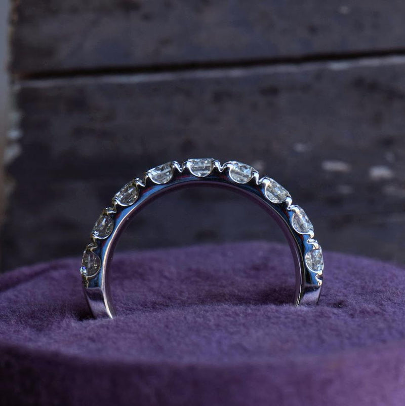 1.5ct round diamond half eternity band