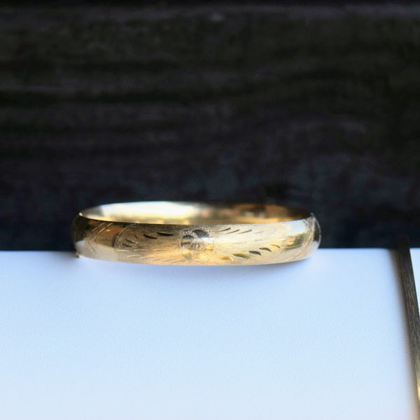 Antique Gold Bangle with Engraving