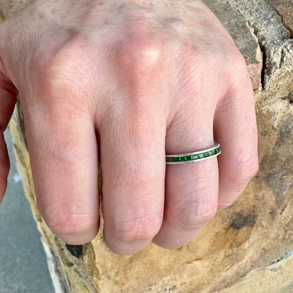 French Cut Tsavorite Eternity Band
