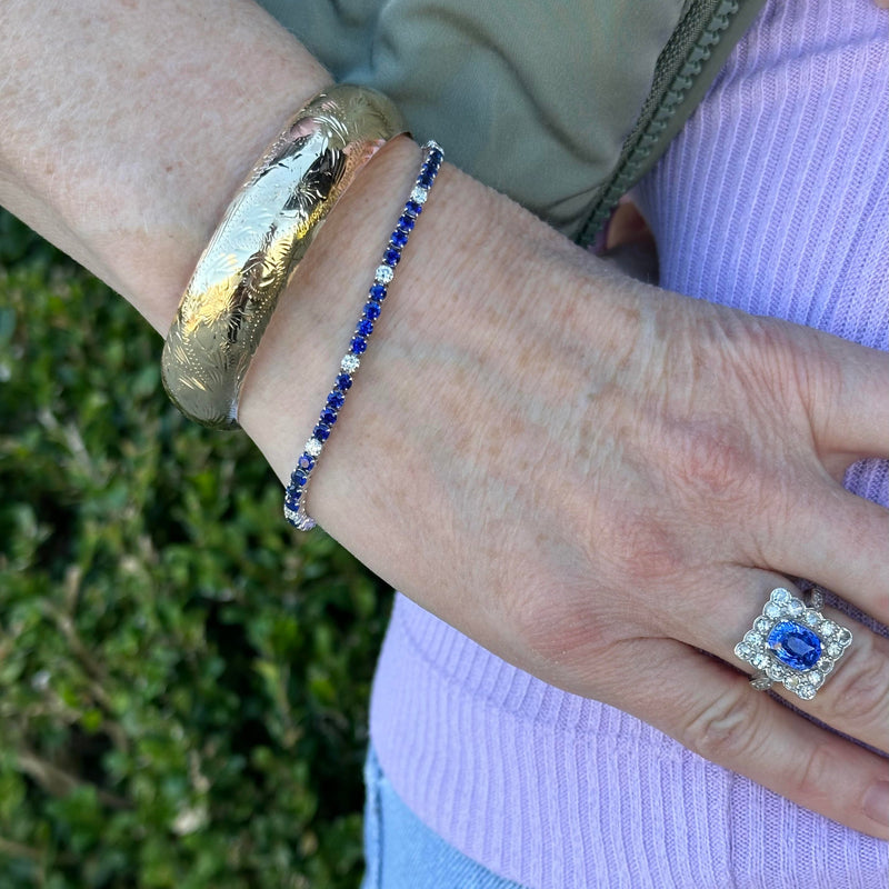 sapphire and diamond tennis bracelet