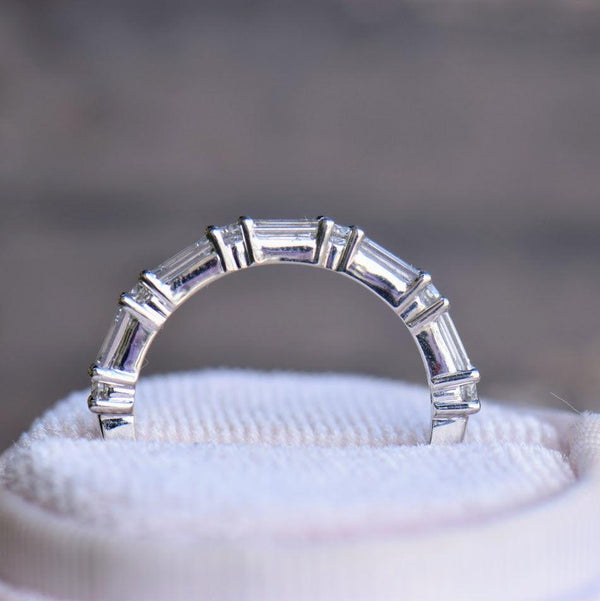 Round and Baguette Diamond Band