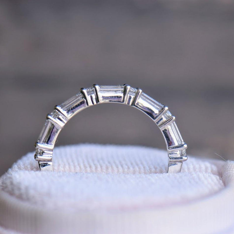 Round and Baguette Diamond Band