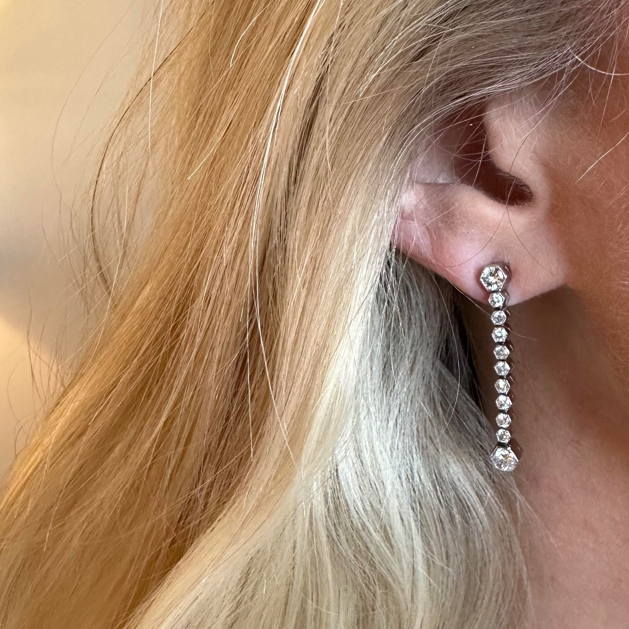 Art Deco Diamond Dangle Earrings