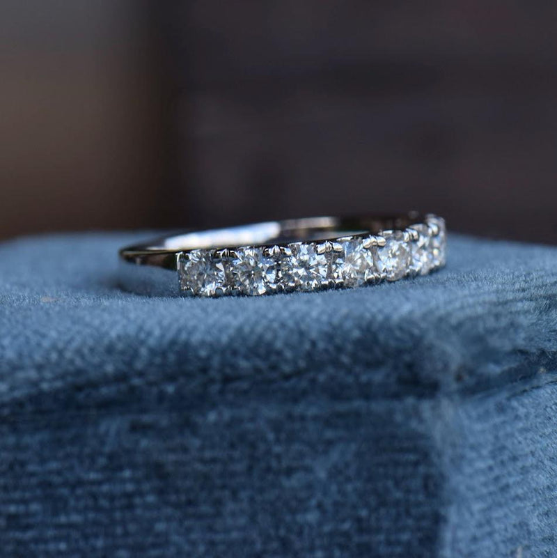 1.0ct round diamond half eternity band