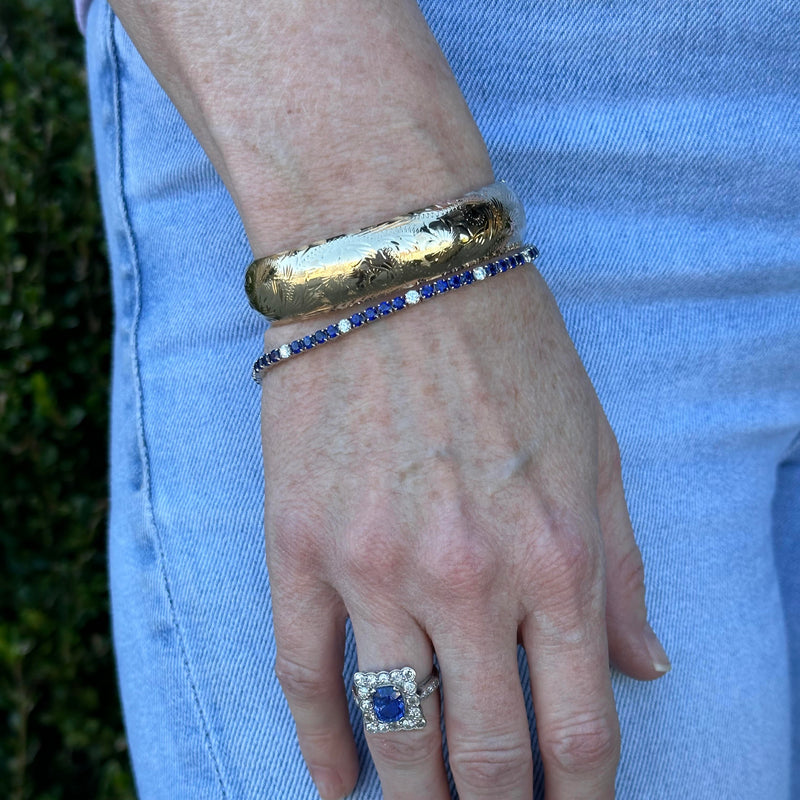 sapphire and diamond tennis bracelet