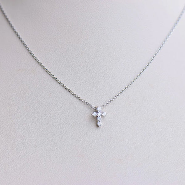 White Gold Diamond Cross