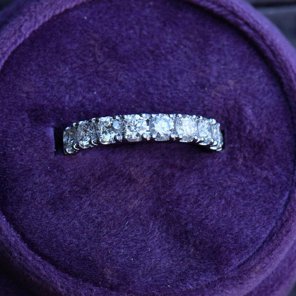 1.5ct round diamond half eternity band