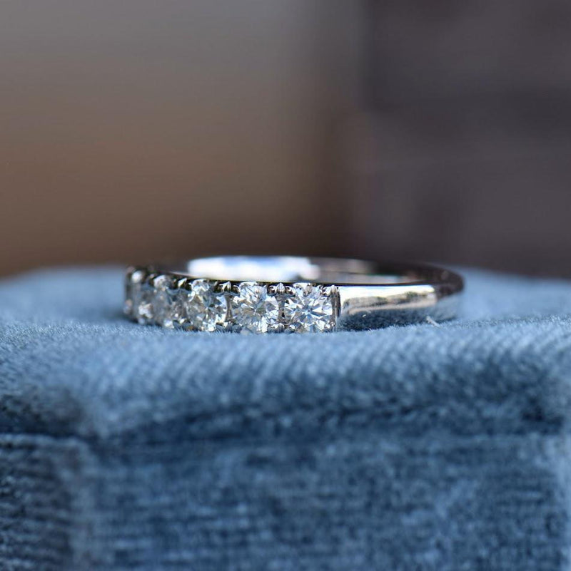 1.0ct round diamond half eternity band