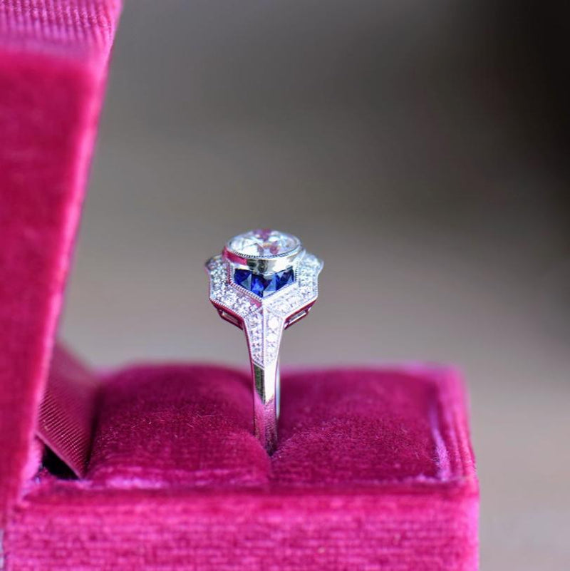 Diamond and Sapphire Accented Ring