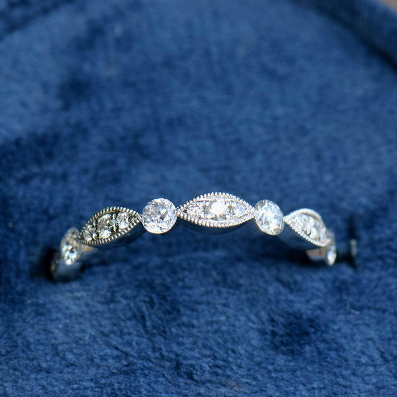 Navette and Round Diamond Band