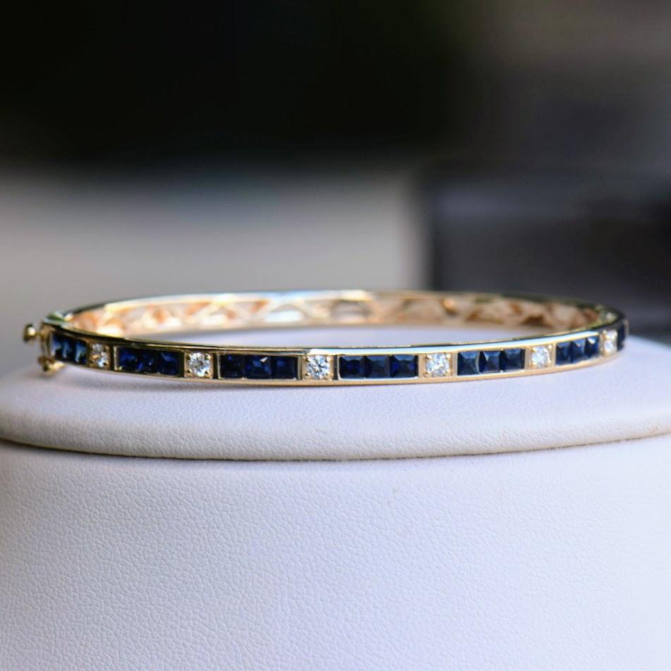 Sapphire and Diamond Bangle