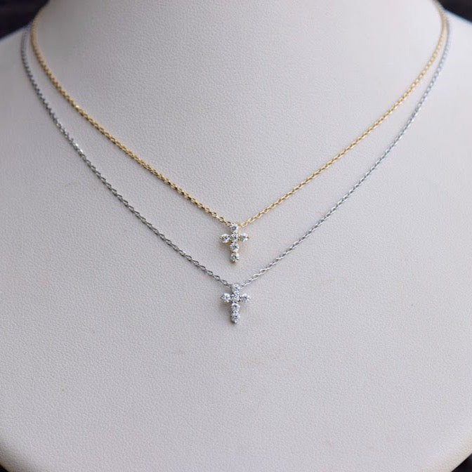 White Gold Diamond Cross