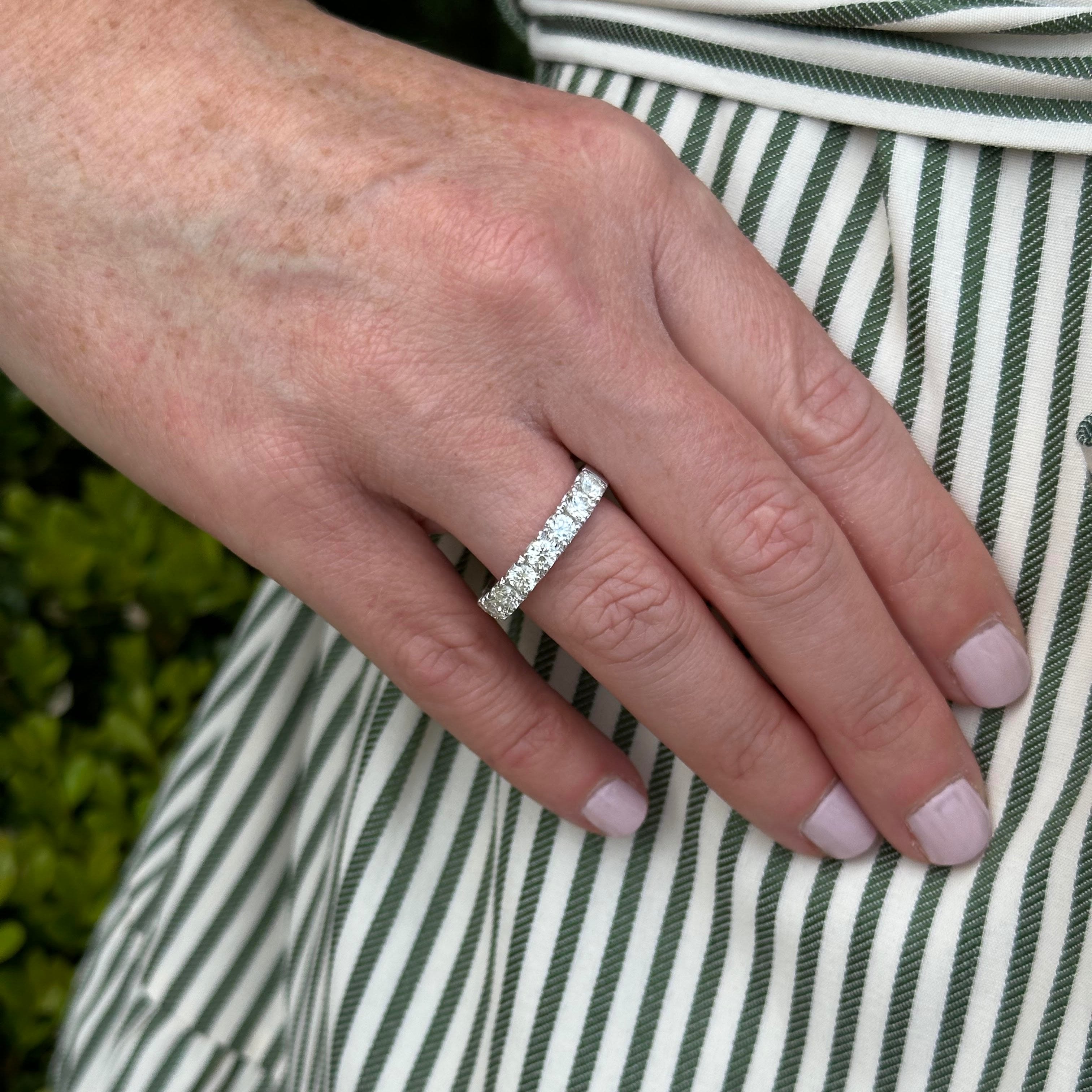 Weatherly half eternity band, white gold