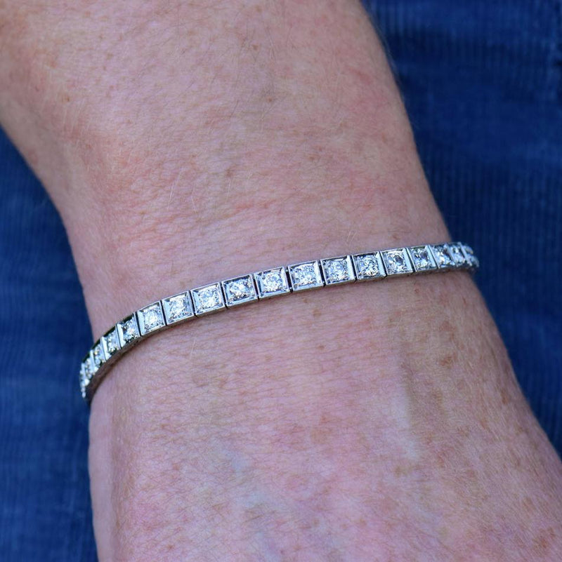 antique diamond tennis bracelet