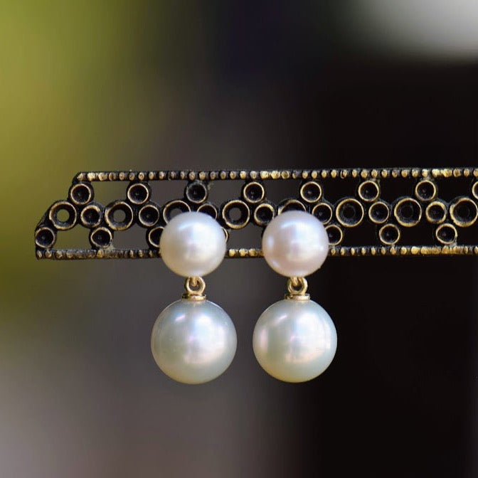 Cultured Akoya Drop Pearl Earrings