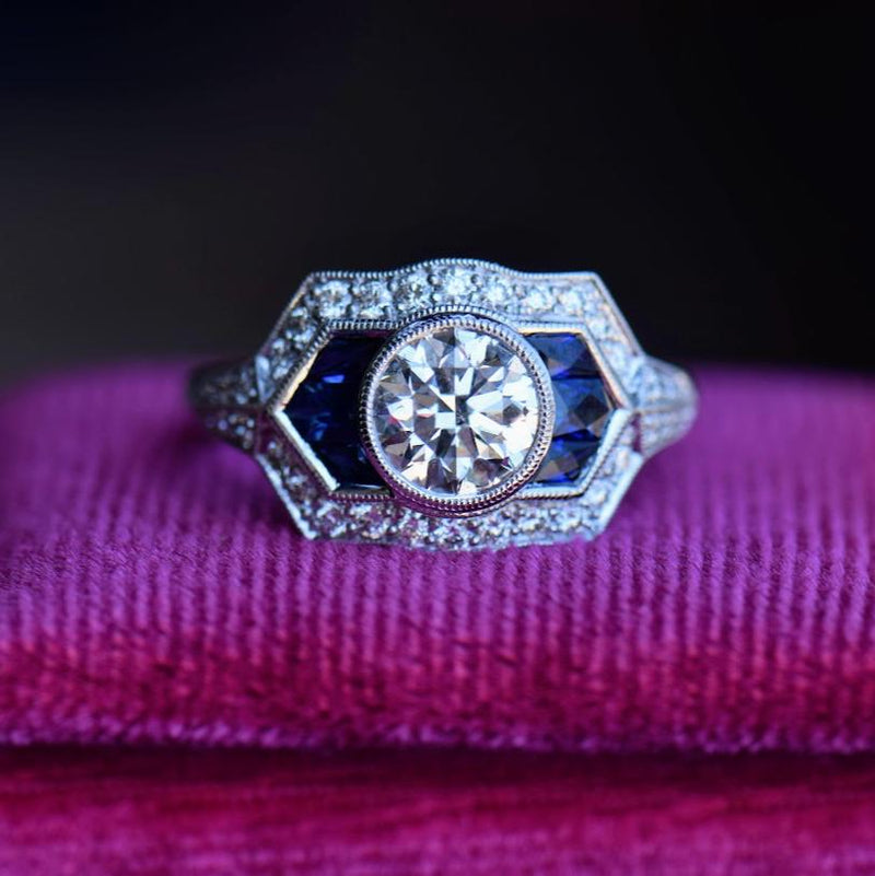 Diamond and Sapphire Accented Ring