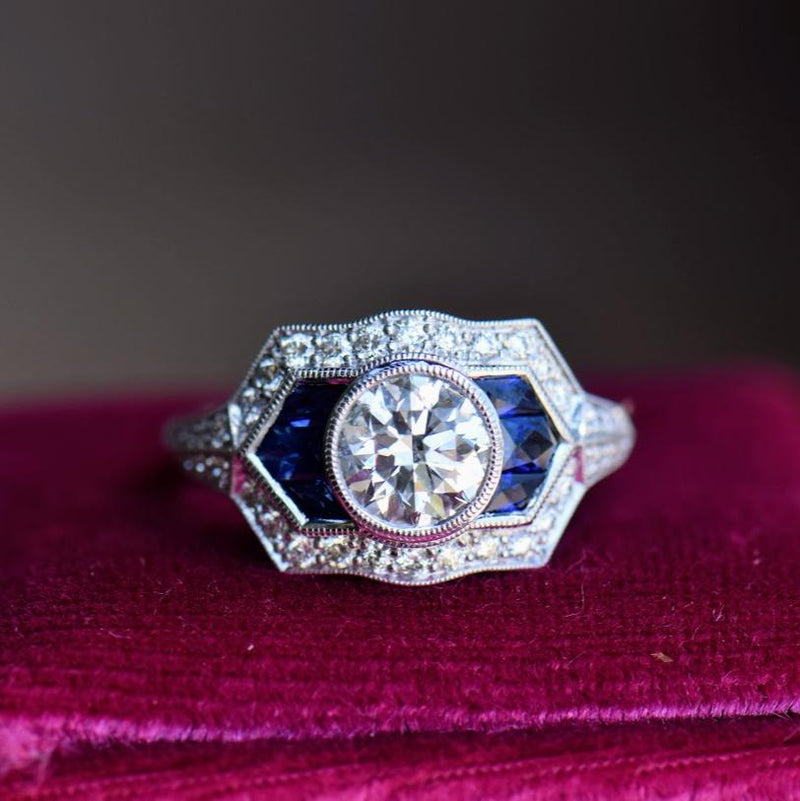 Diamond and Sapphire Accented Ring