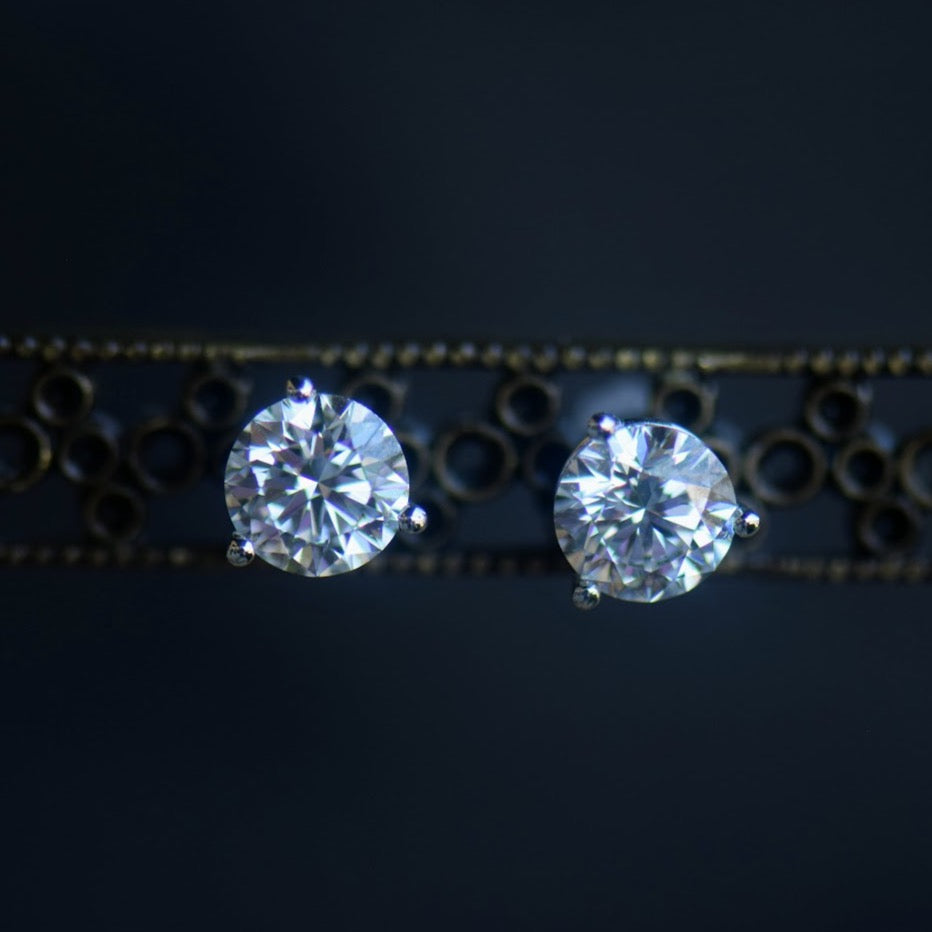 Lab Grown Diamond Earrings, 2 carat total weight