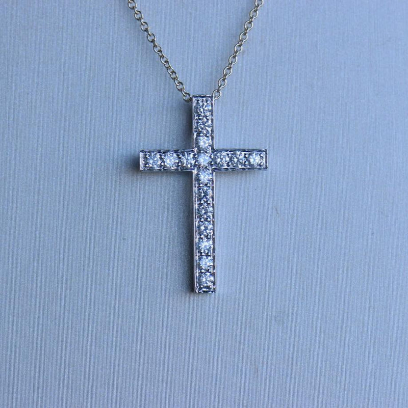 pave set diamond cross