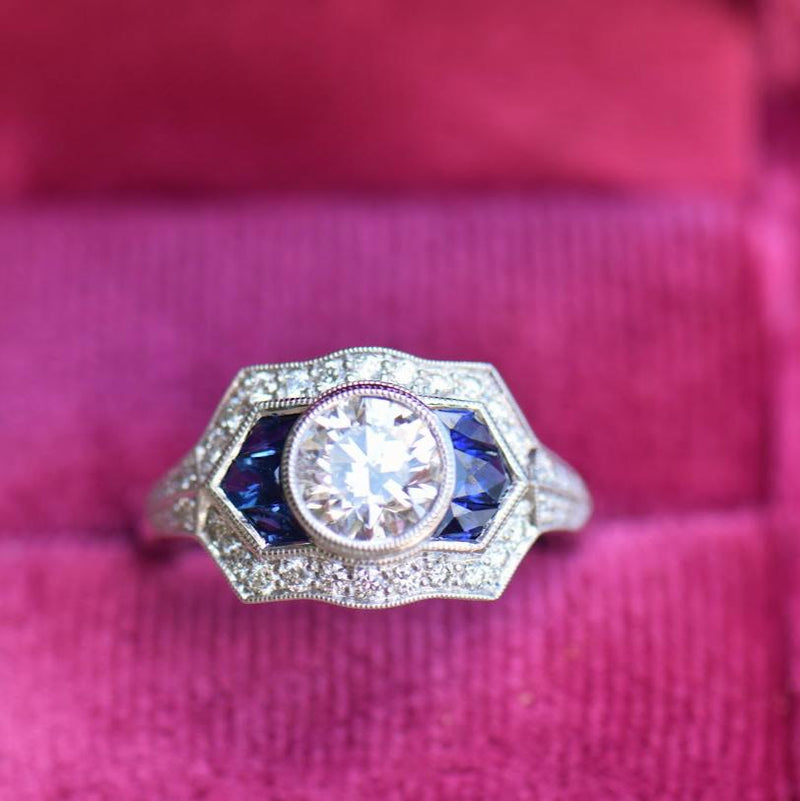 Diamond and Sapphire Accented Ring