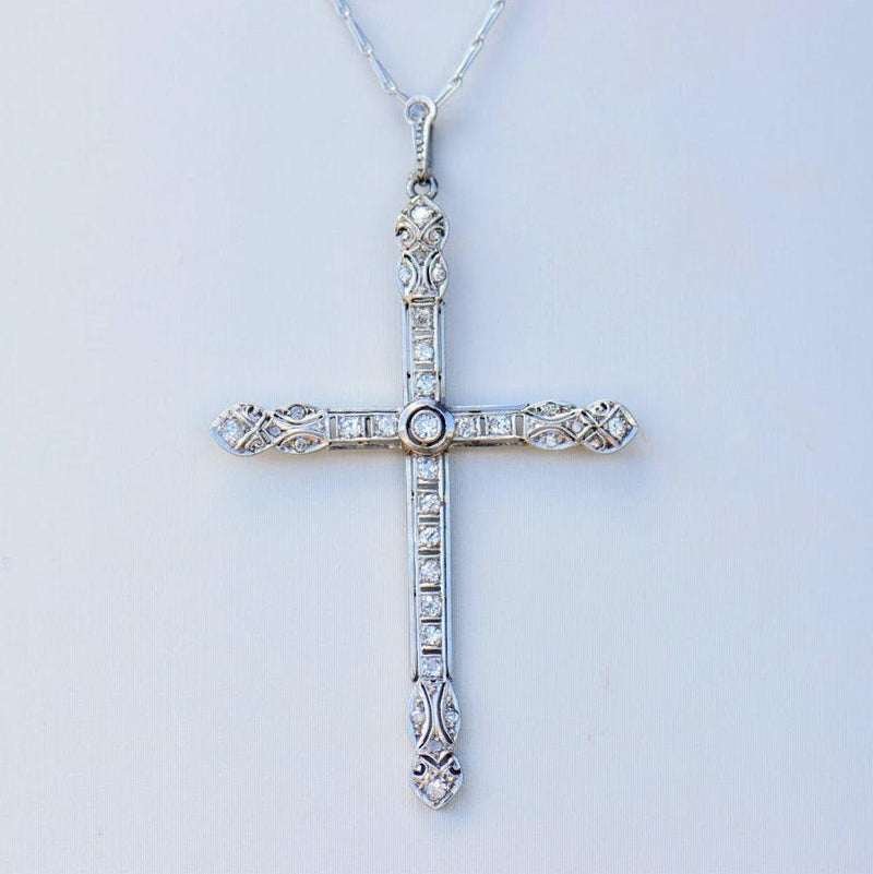 Antique diamond cross