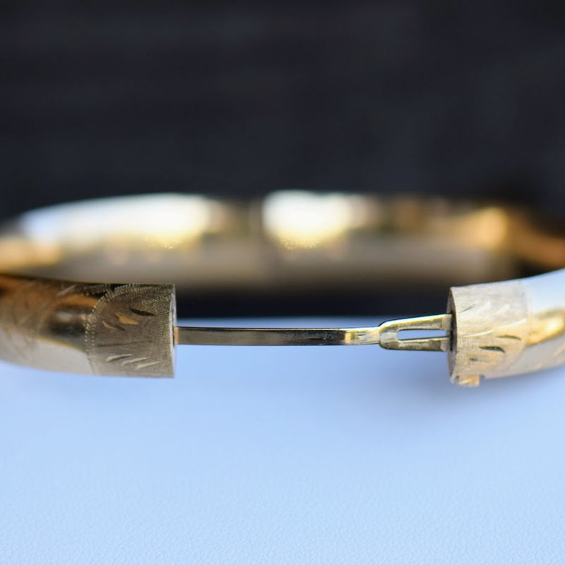 Antique Gold Bangle with Engraving