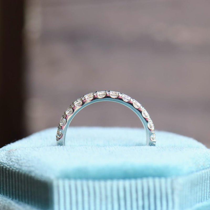 0.75ct round diamond half eternity band