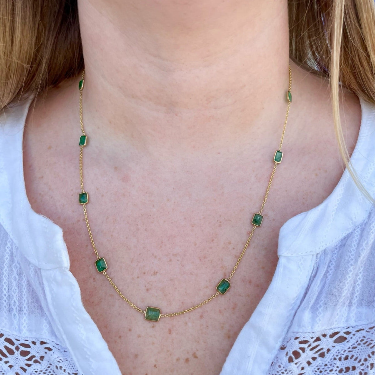 Emerald Station Necklace