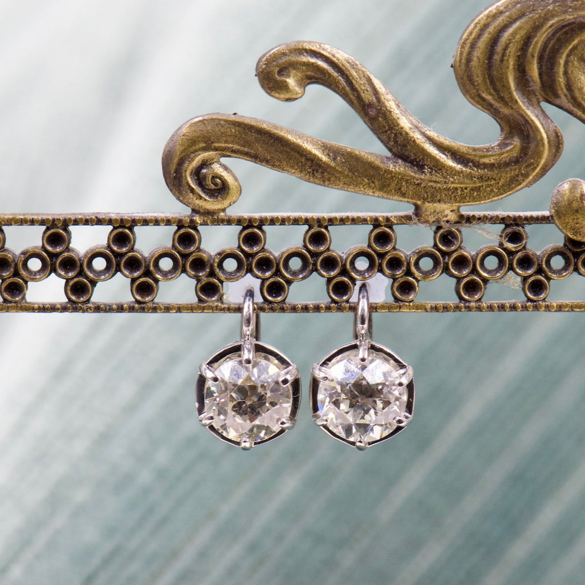 Collet Set Diamond Earrings