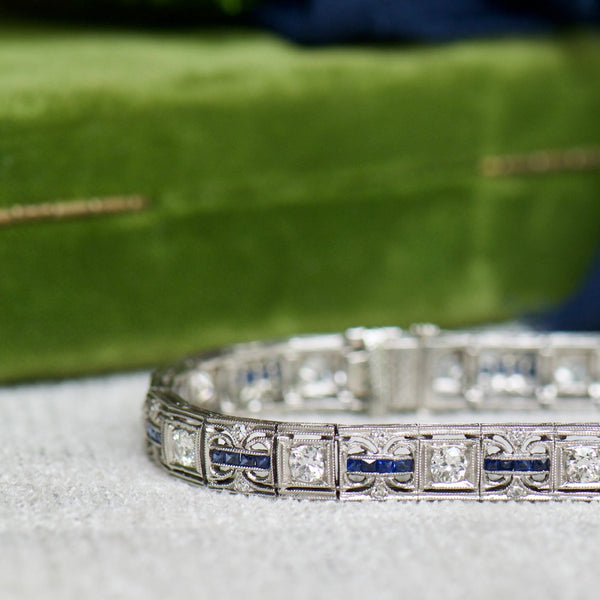 Diamond and Sapphire Bracelet