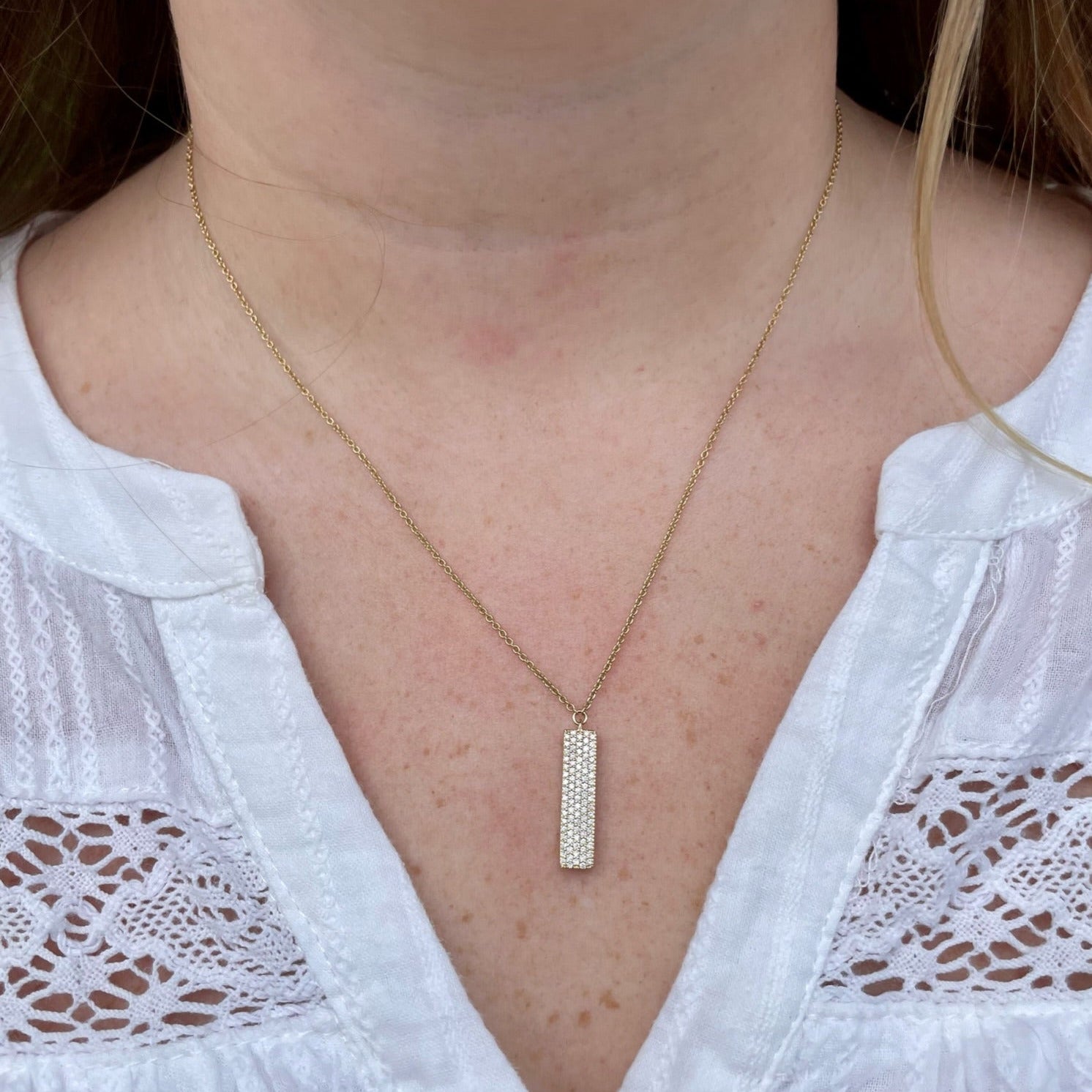 Diamond Bar Necklace