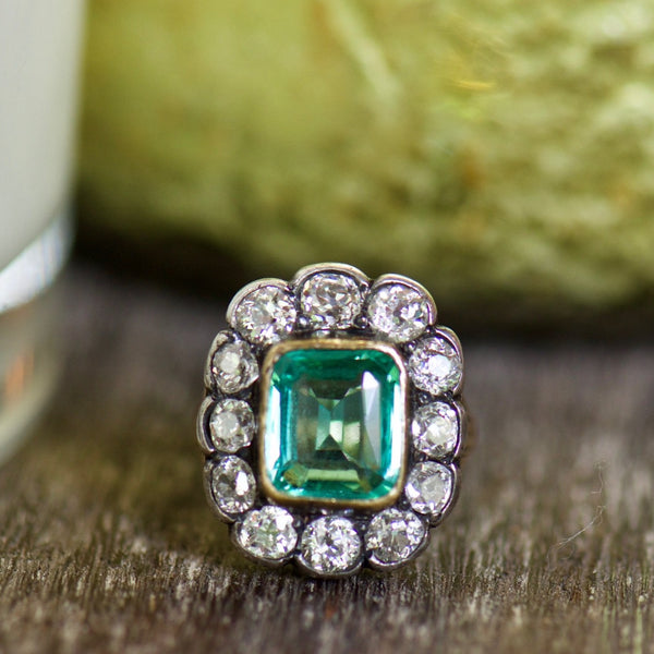 Lady's Emerald and Diamond Dress Ring