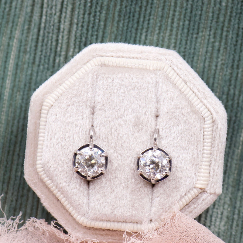 Collet Set Diamond Earrings