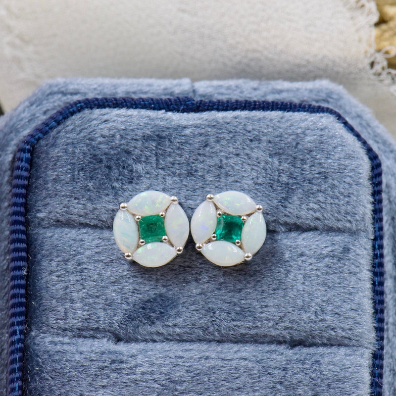 Opal and Emerald Studs