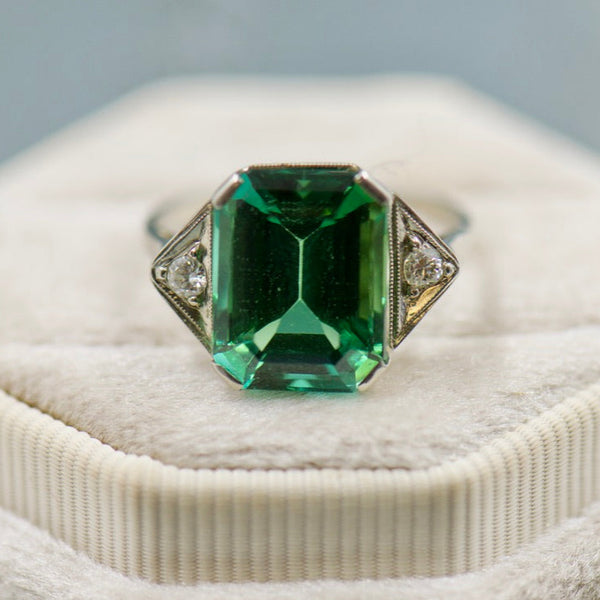 Tourmaline and Diamond Ring