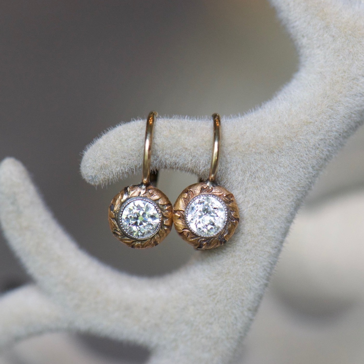 Yellow Gold Diamond Earrings