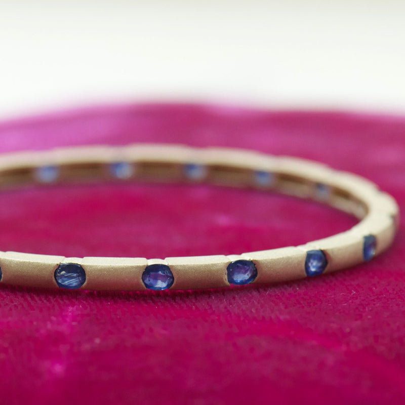 Matte Yellow Gold Sapphire Bracelet