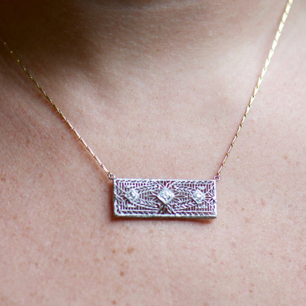 Diamond Pin Conversion Necklace