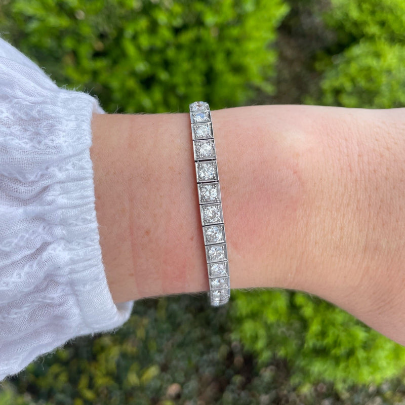 Art Deco and Diamond Line Bracelet