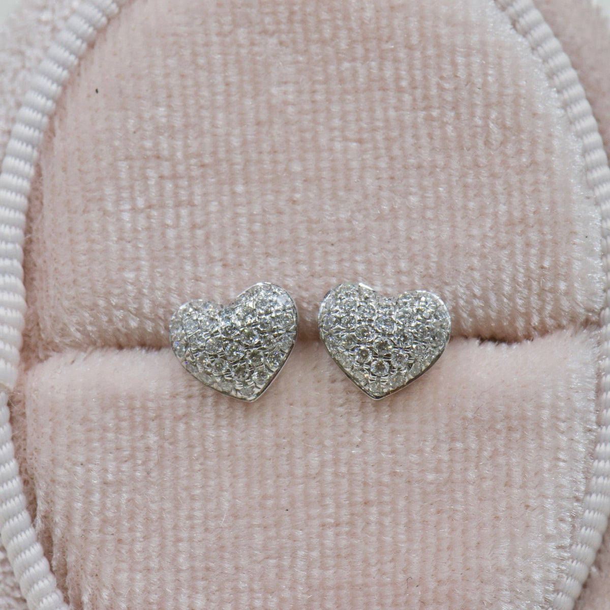 White Gold Diamond Heart Studs