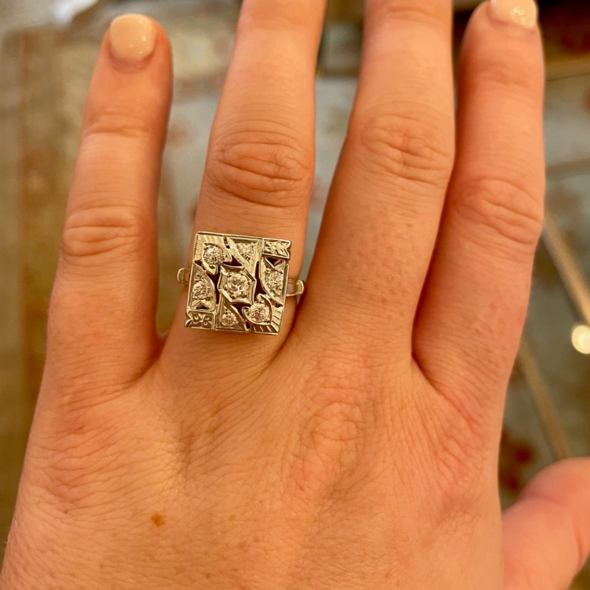Square Diamond Ring