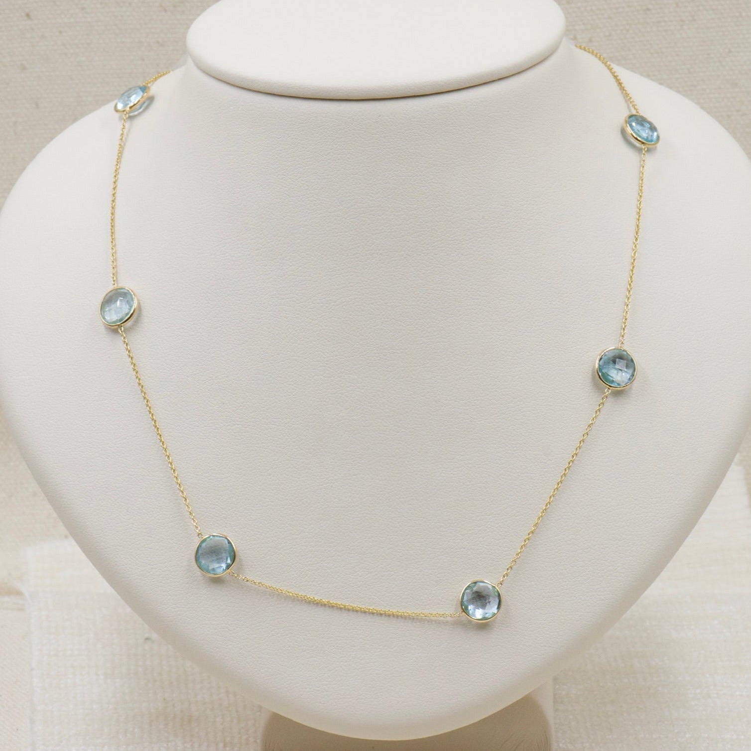 Blue Topaz Bezel Necklace