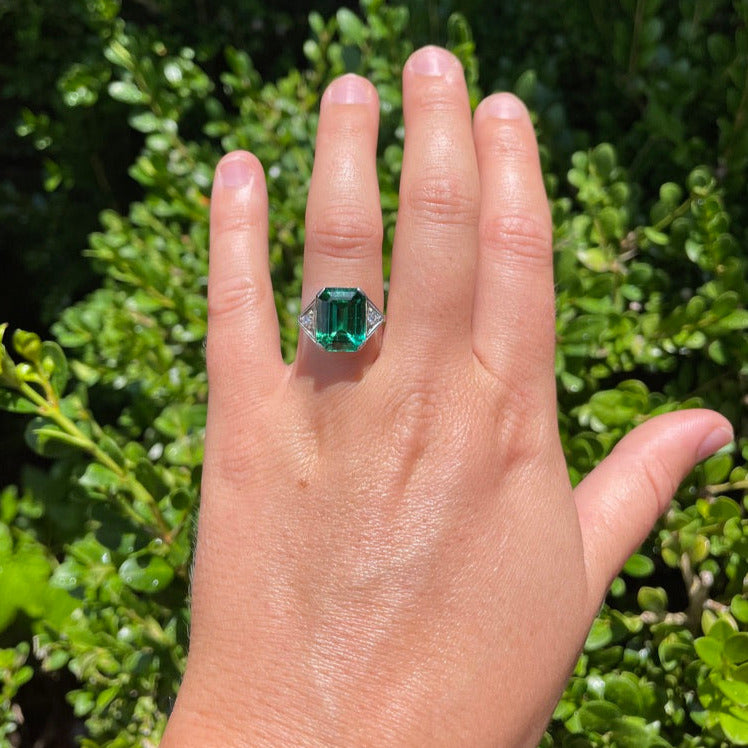 Tourmaline and Diamond Ring