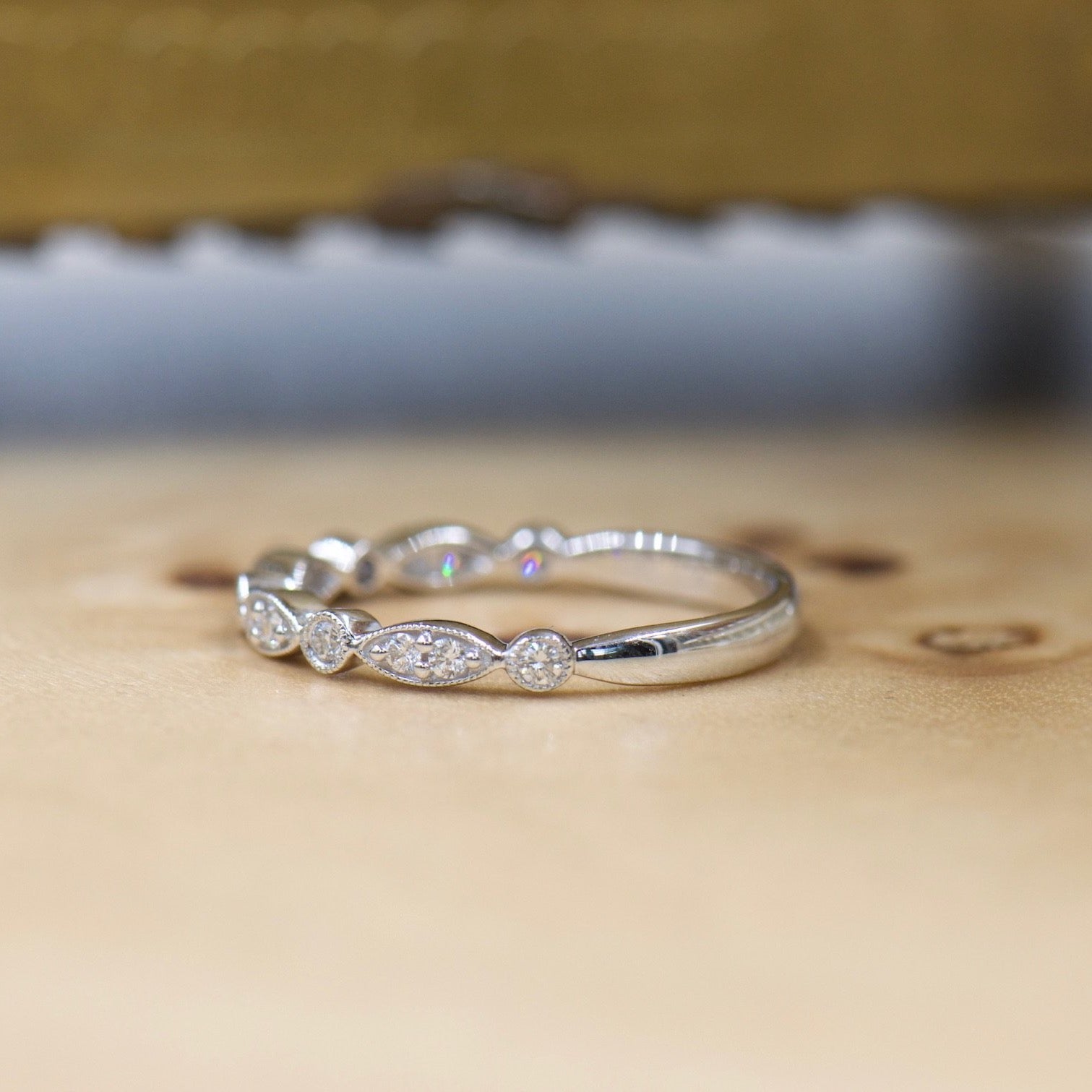 Navette and Round Diamond Band